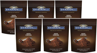Ghirardelli Kosher Premium Baking Cocoa w/Deep Rich Flavor for Intense Chocolate Experience 100% Unsweetened Roasted Cocoa Beans Wheat-Free, Gluten-Free Cocoa (Case of 6) 8 Oz Bags