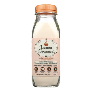 Leaner Creamer Kosher Hazelnut w/Coconut, Milk, Soy, Coconut Oil Based Dairy-Free, Wheat-Free, Lactose-Free, Gluten-Free, Creamer (Case of 6) 9.87oz Bottles
