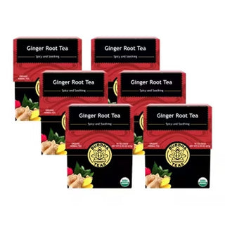 Buddha Teas Organic Herbal Kosher Ginger Root, Rich in Essential Vitamins, Minerals, Antioxidants, Health, Wellbeing, Non-GMO, Yeast-Free Caffeine-Free Herbal Tea (Case of 6)18 Tea Bags