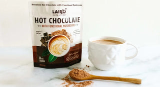 Laird Superfood Organic Cocoa, Hot Chocolate w/Functional Mushroom, Aquamin Gluten-Free, Vegan, Non-GMO, Dairy-Free. Soy-Free, No Artificial Ingredients Hot Chocolate Powder (Case of 6) 8oz Bags