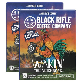 Black Rifle Coffee Company Wakin the Neighbors 100% Arabica Medium Roast Ground Bean, Gluten-Free, Vegetarian, Vegan, Keurig Caffeinated Coffee (Pack of 2) 22 K-Cup Pods