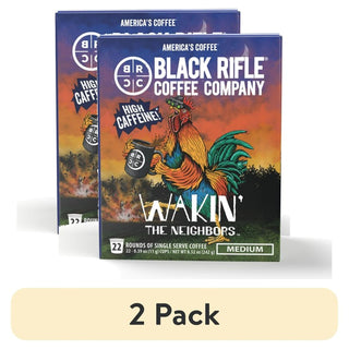 Black Rifle Coffee Company Wakin the Neighbors 100% Arabica Medium Roast Ground Bean, Gluten-Free, Vegetarian, Vegan, Keurig Caffeinated Coffee (Pack of 2) 22 K-Cup Pods