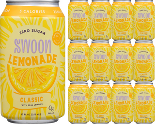 Swoon - Lemonade w/Lemon Juice Concentrate, Monk Fruit Extract, Lactic Acid, Citric Acid Lemonade (Case of 12)12 Fz Can