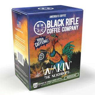 Black Rifle Coffee Company Wakin the Neighbors 100% Arabica Medium Roast Ground Bean, Gluten-Free, Vegetarian, Vegan, Keurig Caffeinated Coffee (Pack of 2) 22 K-Cup Pods