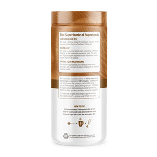 OM MUSHROOM SUPERFOOD Organic Kosher Latte Blend Mushroom Powder, 30 Servings, Lion's Mane, Cordyceps, Reishi, Chaga, Energy & Mental Clarity Support Supplement Dairy-Free, Gluten-Free Coffee (Pack of 1) 8.47oz Canister