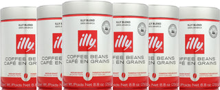 Illy Caffe Kosher Coffee Blend Espresso 100% Arabica Medium Roast Whole Bean w/Notes of Caramel, Orange Blossom & Jasmine Caffeinated Coffee (Case of 6) 8.8oz Canister