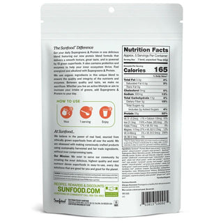 Sunfood Superfood Organic Super Greens Powder, Organic Green Juice/Smoothie Mix w/Digestive Enzymes Probiotic for Gut Health, Good Source of Liquid Chlorophyll, Spirulina Chlorella Superfood Mix (Pack of 1) 8oz Bag