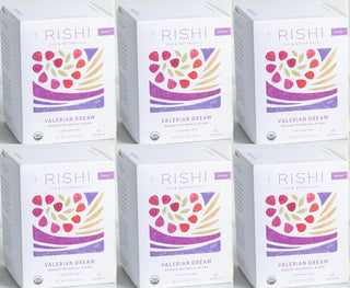 Rishi Organic Kosher Herbal Valerian Dream w/Cardamom, Valerian Root, Fennel Seed, Rose Petals, Licorice Root, Dairy-Free Caffeine-Free, Herbal Tea (Case of 6) 15 Tea Bags