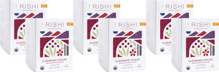 Rishi Organic Kosher Herbal Elderberry Healer w/Ginger Root, Hibiscus Flowers, Antioxidant Licorice Root Caffeine-Free Herbal Tea (Case of 6)15 Tea Bags