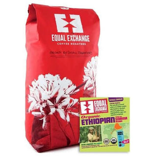Equal Exchange Organic Kosher Ethiopian Blend w/Fruity & Complex, Notes of Ginger, Spice &. Blueberry, 100% Arabica Full City Medium Roast Whole Bean Fair-Trade Caffeinated Coffee (Case of 6) 12oz Bags