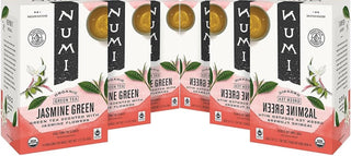 Numi Organic Kosher Jasmine Green w/Hints of Moonlight, Jasmine Flowers GMO-Free, Fair-Trade Certified, Medium Caffeinated Green Tea (Case of 6) 18 Tea Bags
