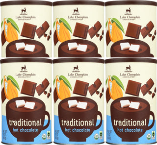 Lake Champlain Chocolates Medium Caffeine Traditional Hot Chocolate Mix  (Case Of 6) 16oz Canister