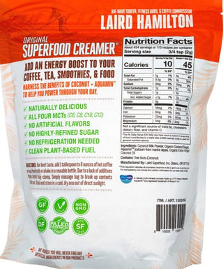 Laird Superfood Creamer w/Functional Mushrooms: Chaga, Lion's Mane, Maitake, Cordyceps Mushrooms & Extra Virgin Coconut Oil (Case of 6) 8oz Bags