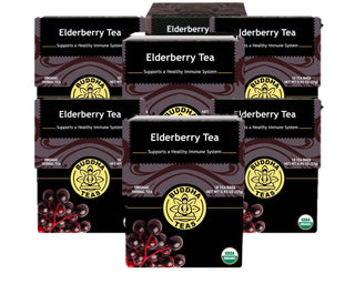 Buddha Teas Organic Herbal Kosher  Elderberry GMO-Free, Caffeine-Free Herbal Tea (Case of 6) 18 Tea Bags