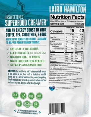 Laird Superfood Instafuel Unsweetened + Aquamin Premium GMO-Free, Vegan, Coffee Creamer  (Case Of 6) 8 Oz Bag