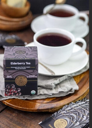 Buddha Teas Organic Herbal Kosher  Elderberry GMO-Free, Caffeine-Free Herbal Tea (Case of 6) 18 Tea Bags