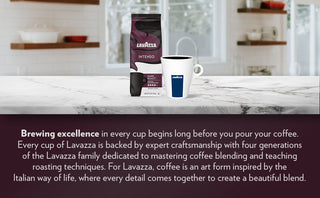 LavAzza Intenso Orthodox Union Kosher Arabica & Robusta Dark Roast Ground "Bold & Balanced Taste" w/Chocolate Notes Caffeinated Coffee (Case of 6) 12oz Bags