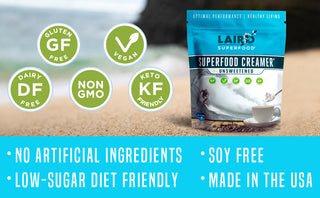 Laird Superfood Instafuel Unsweetened + Aquamin Premium GMO-Free, Vegan, Coffee Creamer  (Case Of 6) 8 Oz Bag