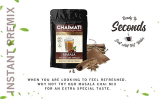 ChaiMati- Masala Chai Latte - Amazing Flavor, Hot or Iced, Ready in Seconds, Great for Gifting & Parties - Gets "Chai on your Mind" Instant Chai Latte Powdered Very Low Caffeine, Tea Premix (Pack of 1) 32oz Bag