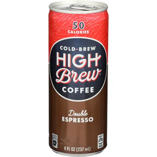 High Brew - Double Espresso Ready To Drink 100% Arabica Medium Roast Ground Beans Wheat-Free, Wheat-Free Caffeinated Coffee (Case of 12) 8oz Can