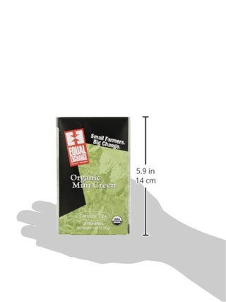 Equal Exchange USDA Certified Organic, Kosher Certified, Mint Green w/Organic Tea Leaves, Organic Peppermint, Fair-Trade Caffeinated Green Tea (Case of 6) 20 Tea Bags