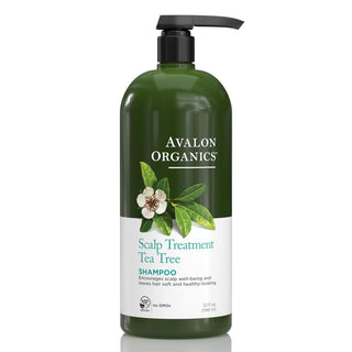 Avalon Organics Scalp Treatment Tea Tree Shampoo, Encourages Scalp, Dandruff-Free, Cruelty-Free, Vegan, Well-Being & Leaves Hair Soft, 32 Fluid (Pack of 1) 32oz Bottle