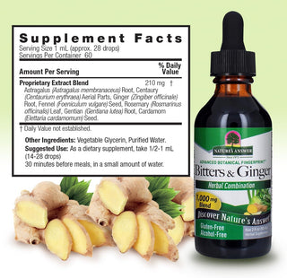 Nature's Answer Organic Kosher-Parve, Bitters & Ginger Alcohol-Free, Gluten-Free, non-GMO, Yeast-Free, Holistically Balanced, Cruelty-Free, Vegan 1000mg Dietary Supplement Unisex (Pack of 1) 2oz Bottle