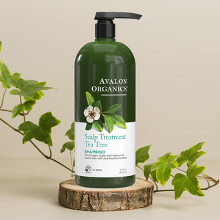 Avalon Organics Scalp Treatment Tea Tree Shampoo, Encourages Scalp, Dandruff-Free, Cruelty-Free, Vegan, Well-Being & Leaves Hair Soft, 32 Fluid (Pack of 1) 32oz Bottle