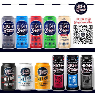 High Brew Cold-brew Black & Bold 100% Arabica Medium Roast Bean, Gluten-Free, Fair-Trade Wheat-Free, Diary-Free Caffeinated Coffee (Case Of 12) 8Fz Can