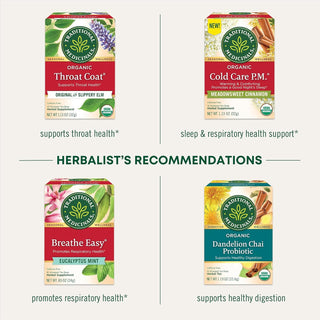 Traditional Medicinals Organic Herbal Kosher w/Herbal Supplements, Echinacea Plus GMO-Free, Naturally Caffeine-Free Herbal Tea (Case of 6) 16 Tea Bags