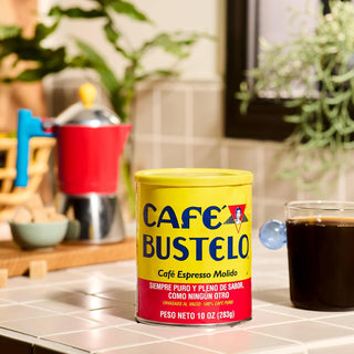 Cafe Bustelo Espresso w/Robust Flavor & Captivating Aroma, 100% Pure Dark Roast Ground Bean, Plant-Based Caffeinated Coffee (Pack of 1) 10 oz Canister