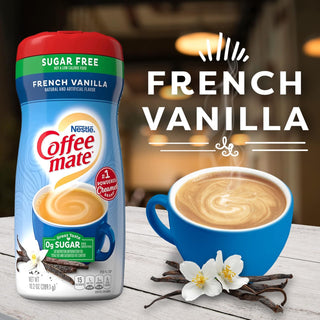Nestle Coffee Mate French Vanilla, Sugar-Free, Plant-Based, Gluten-Free, Lactose-Free, Non-Dairy, Powdered Coffee Creamer (Pack of 1) 10.2 oz Canister