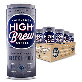 High Brew Cold-brew Black & Bold 100% Arabica Medium Roast Bean, Gluten-Free, Fair-Trade Wheat-Free, Diary-Free Caffeinated Coffee (Case Of 12) 8Fz Can