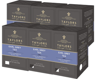 Taylors Of Harrogate Earl Grey w/Hint of Citrusy Bergamot GMO-Free, Caffeine Black Tea (Case of 6) 50 Tea Bags