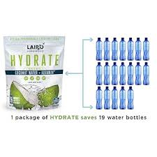 Laird Superfood Hydrate Coconut Water w/Nature 4 Most Energizing & Nourishing Functional Mushrooms, Dairy-Free, Gluten-Free, GMO-Free, Vegan, Soy-Free Drink Mix (Case Of 6) 8 Oz Bags