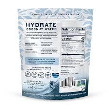 Laird Superfood Hydrate Coconut Water w/Nature 4 Most Energizing & Nourishing Functional Mushrooms, Dairy-Free, Gluten-Free, GMO-Free, Vegan, Soy-Free Drink Mix (Case Of 6) 8 Oz Bags